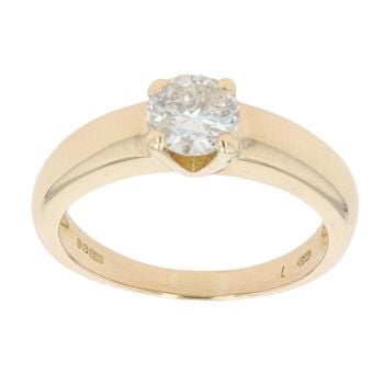18ct Yellow Gold 1.00ct Brilliant Cut Diamond Solitaire Ring