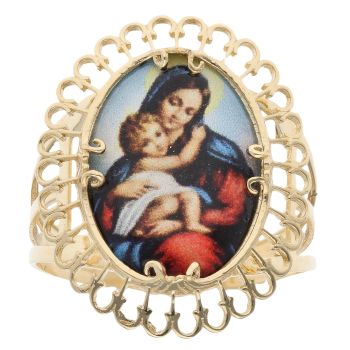 14ct Yellow Gold Our Lady Ring