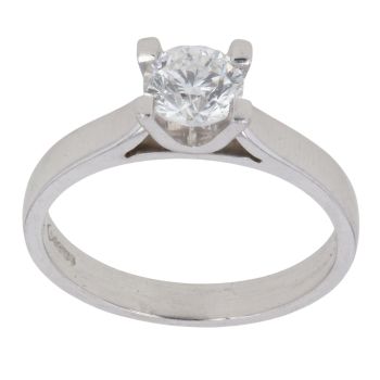 Platinum 0.80ct Brilliant Cut Diamond Solitaire Ring