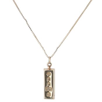 9ct Yellow Gold Fully Hallmarked Ingot Pendant and Chain 16"