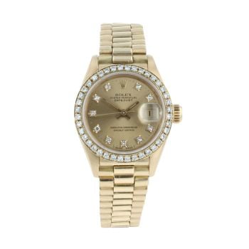 Rolex Custom Datejust Pre Owned Watch Ref 69178