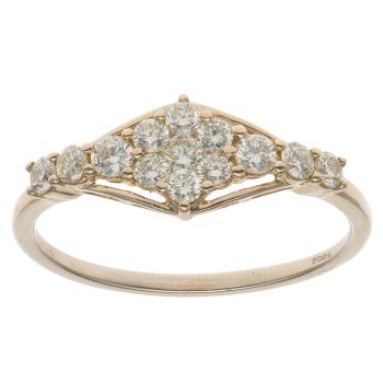 9ct Yellow Gold 0.50ct Brilliant Cut Diamond Cluster Ring