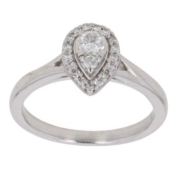9ct White Gold 0.20ct Diamond Cluster Ring