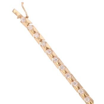 9ct Yellow Gold Cubic Zirconia Bracelet 7"