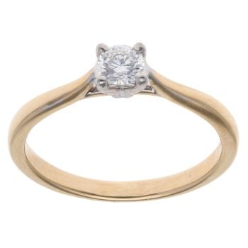 18ct Yellow Gold 0.33ct Brilliant Cut Diamond Solitaire Ring