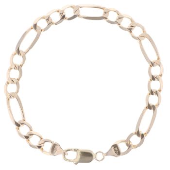 9ct Yellow Gold Figaro Bracelet 8"