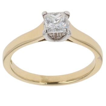 18ct Yellow Gold 0.50ct Princess Cut Diamond Solitaire Ring