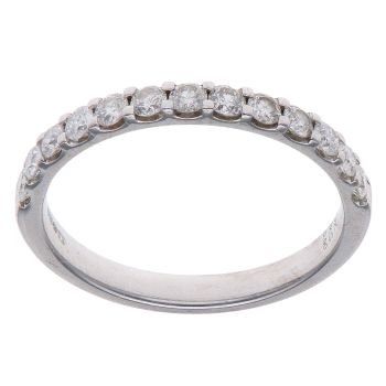 9ct White Gold 0.50ct Brilliant Cut Diamond Half Eternity Ring
