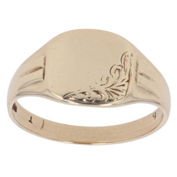 9ct Yellow Gold Patterned Sigent Ring