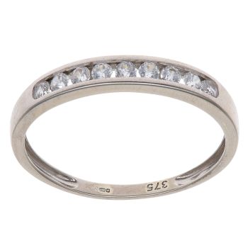 9ct White Gold Cubic Zirconia Half Eternity Ring