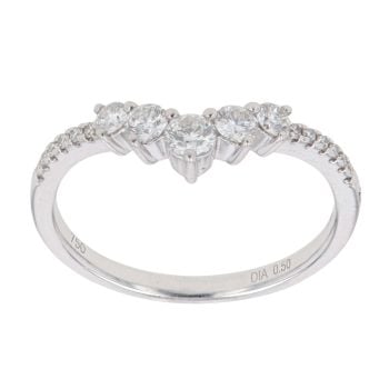 18ct White Gold 0.50ct Brilliant Cut Diamond Wishbone Ring