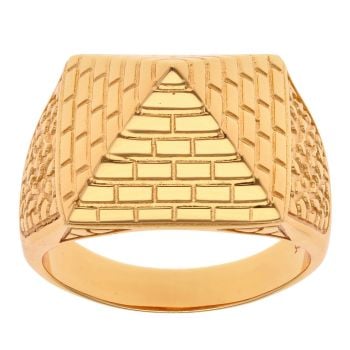 Silver Gold Plated Pyramid Ring