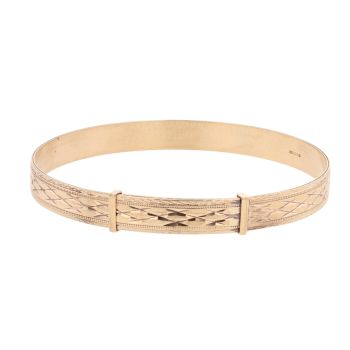 9ct Yellow Gold Patterned Expanding Bangle