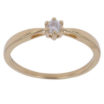 18ct Yellow Gold 0.10ct Brilliant Cut Diamond Solitaire Ring