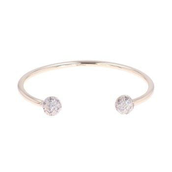 9ct Yellow Gold Cubic Zirconia Torque Bangle