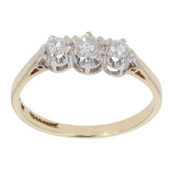 9ct Yellow Gold 0.33ct Trilogy Diamond Ring