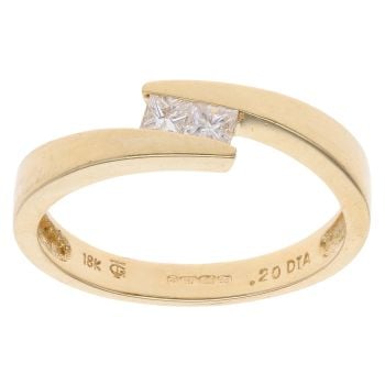 18ct Yellow Gold 0.20ct Diamond Two Stone Ring