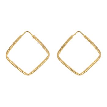 22ct Yellow Gold Medium Square Hoop Earrings
