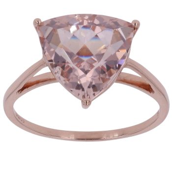 9ct Rose Gold Morganite Triangle Fancy Ring