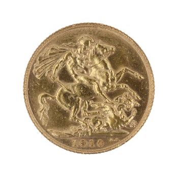 1910 Edward VII Large Head UK Full Sovereign Coin