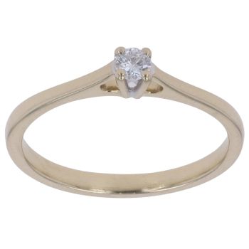 9ct Yellow Gold 0.10ct Diamond Solitaire Ring