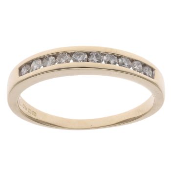 9ct Yellow Gold 0.30ct Brilliant Cut Half Eternity Ring