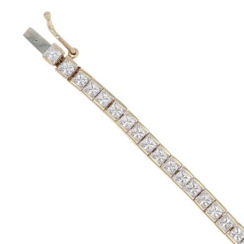 9ct Yellow Gold Cubic Zirconia Bracelet 7.5"