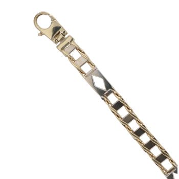 9ct Yellow And White Gold Fancy Bracelet 7.5"