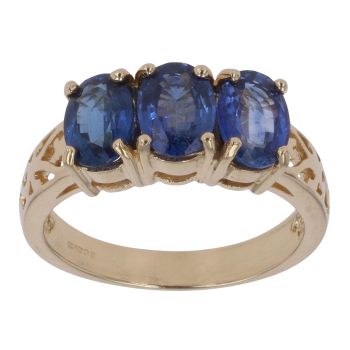 18ct Yellow Gold Three Stone Sapphire Ring