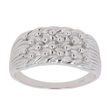 Sterling Silver Four Row Keeper Ring By Icesia