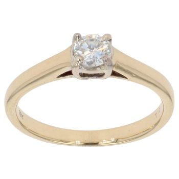 18ct Yellow Gold 0.33ct Brilliant Cut Diamond Solitaire Ring