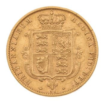 1876 Victoria Half Sovereign Coin
