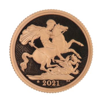 2021 Elizabeth II Fifth Portrait UK Full Sovereign Coin Proof Boxed
