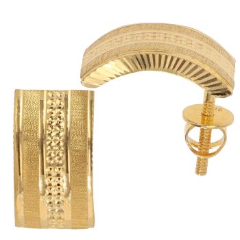 22ct Yellow Gold Rectangular Stud Earrings