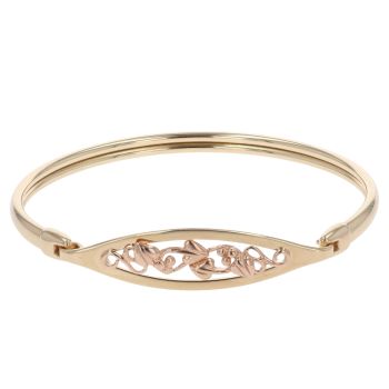 9ct Yellow And Rose Gold Tree Of Life Hinged Clogau Bangle