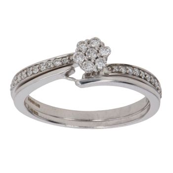 18ct White Gold 0.25ct Brilliant Cut Diamond Cluster Ring