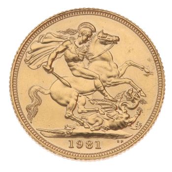 1981 Elizabeth II Decimal Portrait UK Full Sovereign Coin