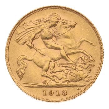 1913 George V Half Sovereign Coin