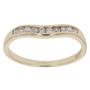 9ct Yellow Gold Cubic Zirconia Wishbone Ring