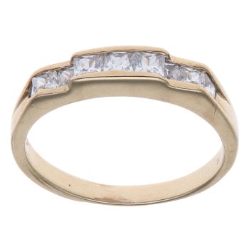 9ct Yellow Gold Cubic Zirconia Half Eternity Ring