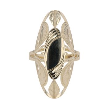 14ct Yellow Gold Openwork Ellipse Ring