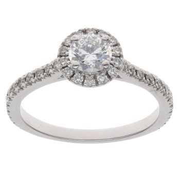 18ct White Gold 0.90ct Brilliant Cut Lab Grown Diamond Cluster Ring