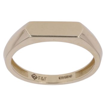 14ct Yellow Gold Hexagon Signet Ring