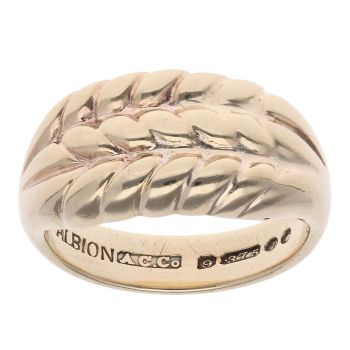 9ct Yellow Gold Three Row Rope Ring