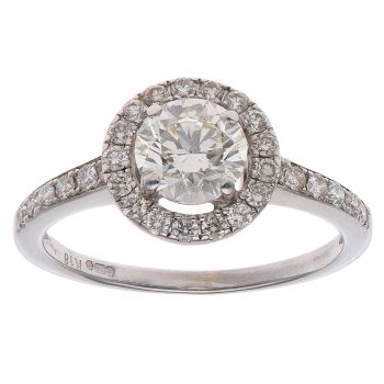 18ct White Gold 1.35ct Brilliant Cut Diamond Cluster Ring