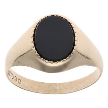9ct Yellow Gold Onyx Signet Ring