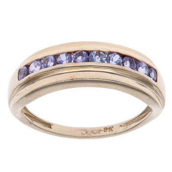 9ct Yellow Gold Tanzanite Half Eternity Ring