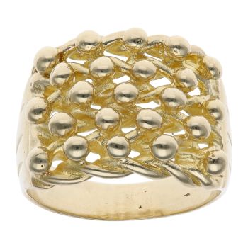 14ct Yellow Gold Five Row Keeper Ring