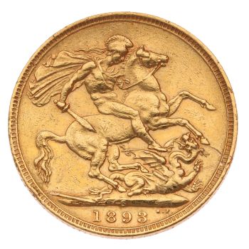 1893 Victoria Jubilee Head Australia Full Sovereign Coin