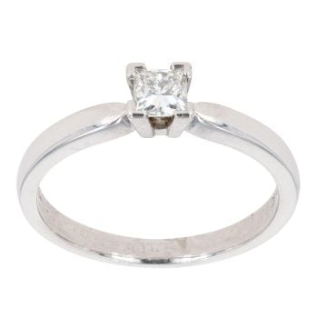 18ct White Gold 0.33ct Princess Cut Diamond Solitaire Ring